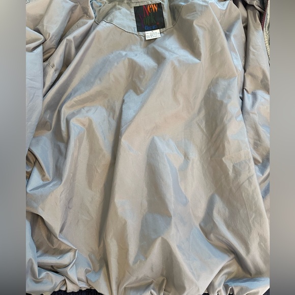 Sz M New York Classics nylon vintage retro track jacket full zip purple grey 90s - Picture 7 of 8